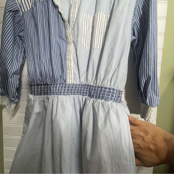 Women’s Blue & White Striped Utility Dress Size Small - Picture 9 of 16